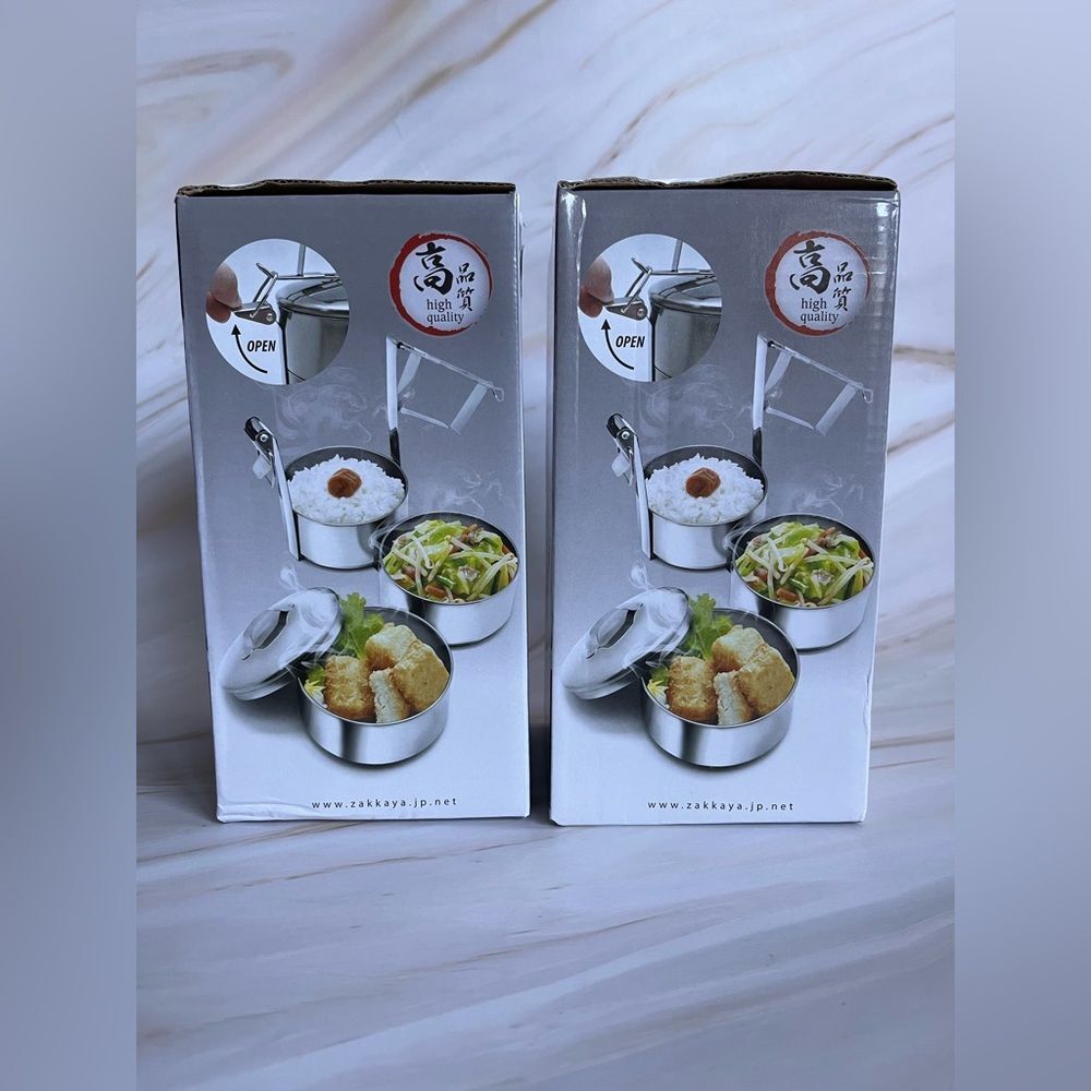 Bundle Izumi Stainless Steel Bento Box Portable 3 Tier 10cm
